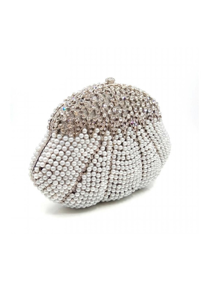 Shell clutch bag with embellished stars silver