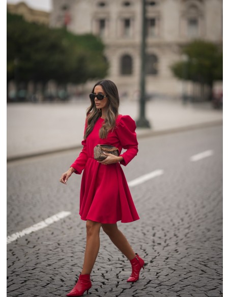 Short red dress with open back