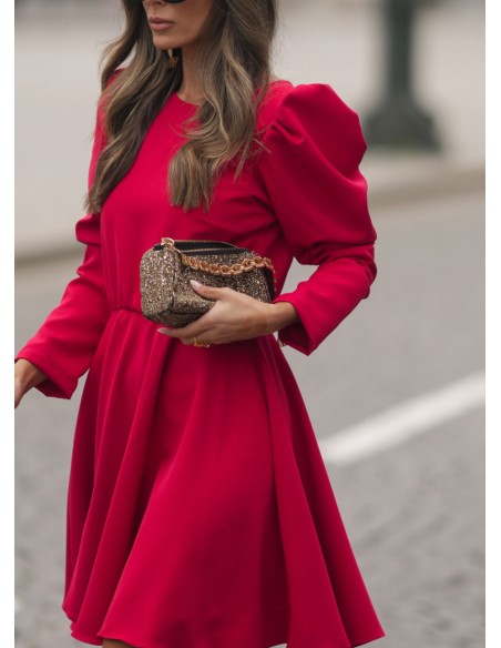 Short red dress with open back