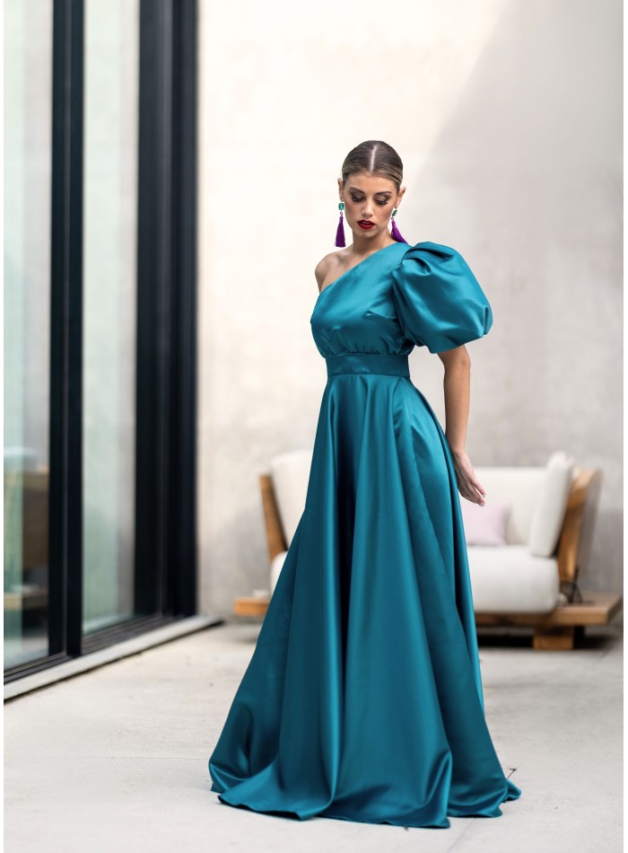 Robe d'invité structurée turquoise