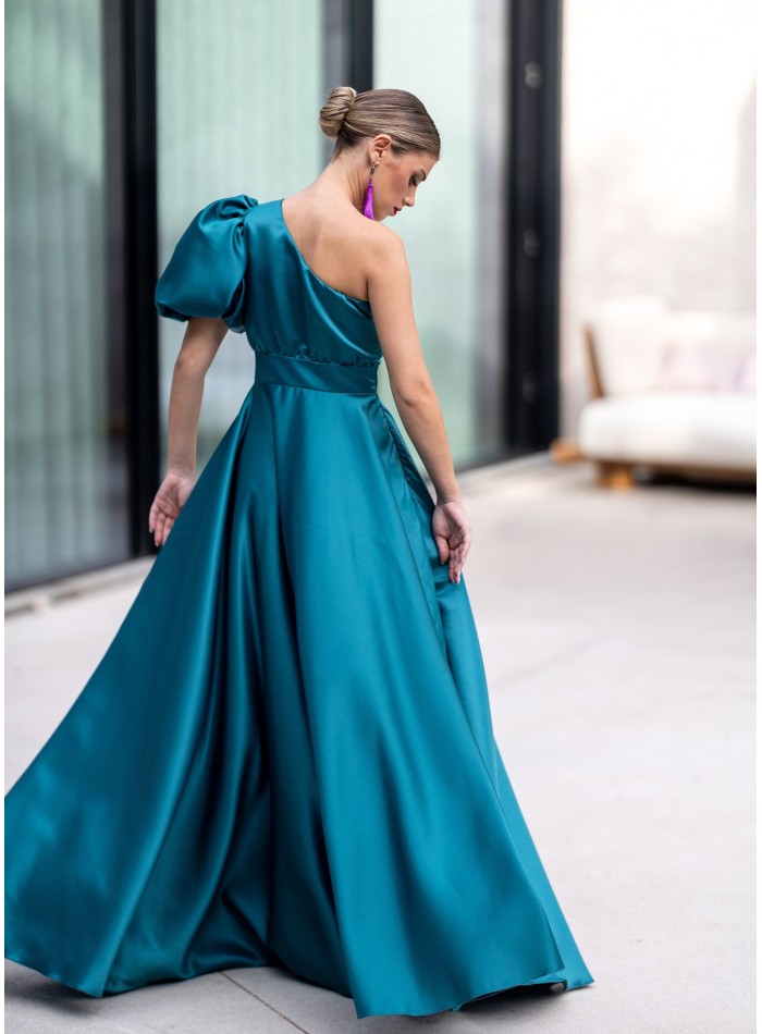 Turquoise structured guest dress