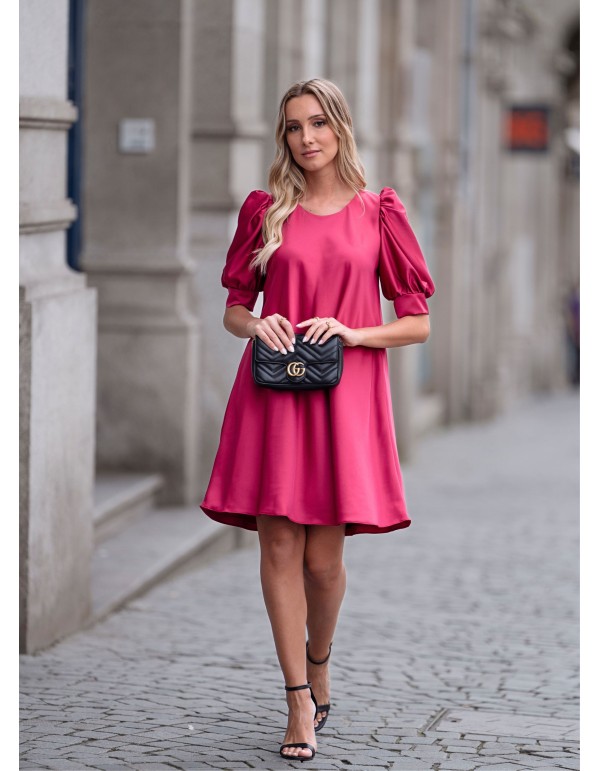 Robe courte à manches froncées 2