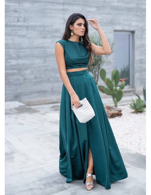 Green crop sleeveless top 2