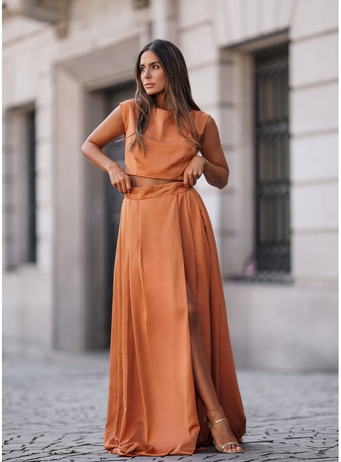 Terracotta party crop-top