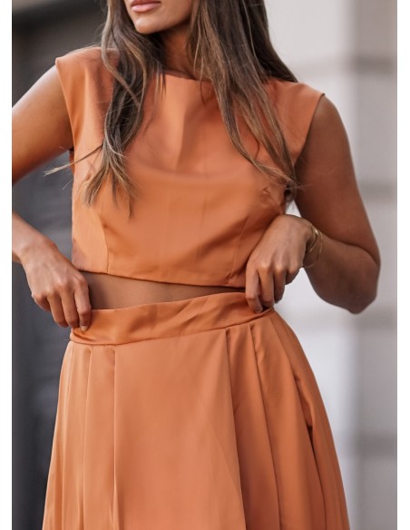 Crop-top de fiesta terracota para eventos