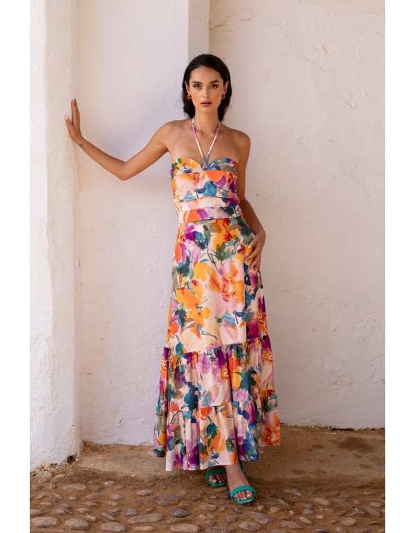 vestido de invitada estampado