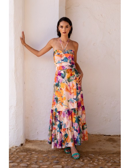 vestido de invitada estampado