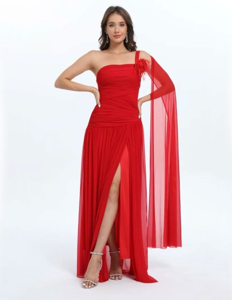 vestido para graduaciones largo rojo invitada