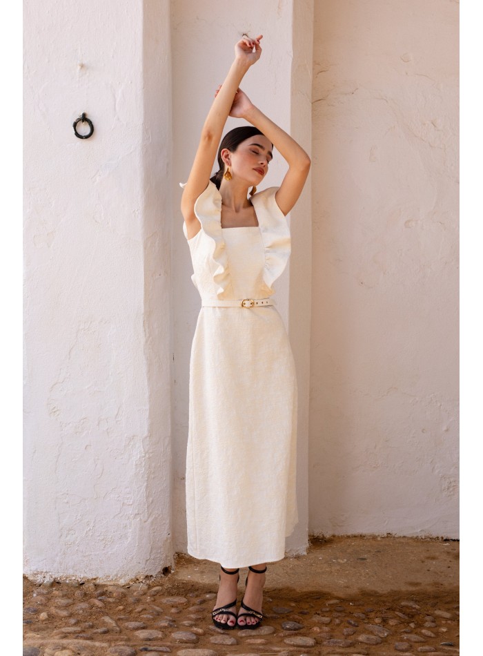 Robe midi blanche à imprimé floral pour les...