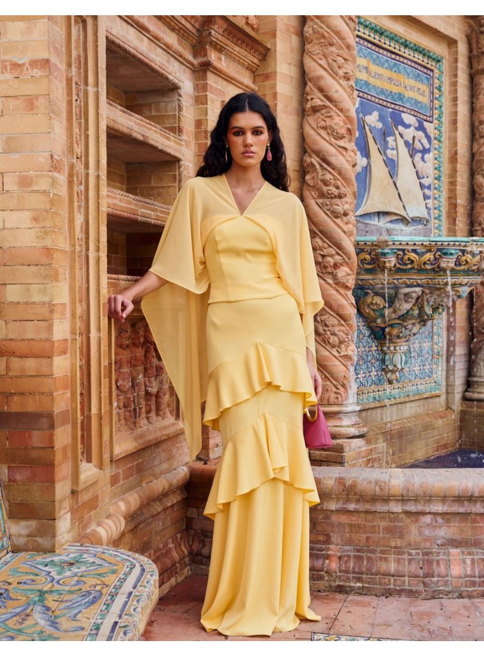 Falda larga de talle alto con detalle de...