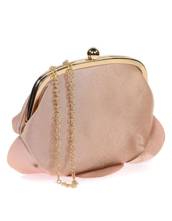 Bolso de fiesta satinado con flor 2