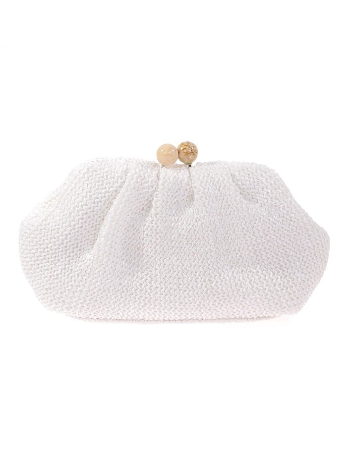 Sac de fête en raphia avec fermeture à pompon