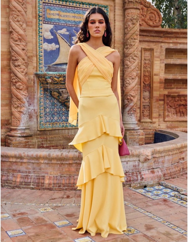 Top para invitada escote palabra de honor con fular de... 2