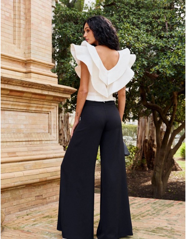 Top de fiesta con doble volante y escote en pico 2