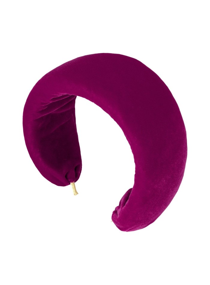 Purple party headband in silk velvet