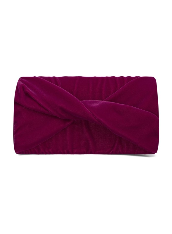 Knotted velvet purple clutch purple handbag