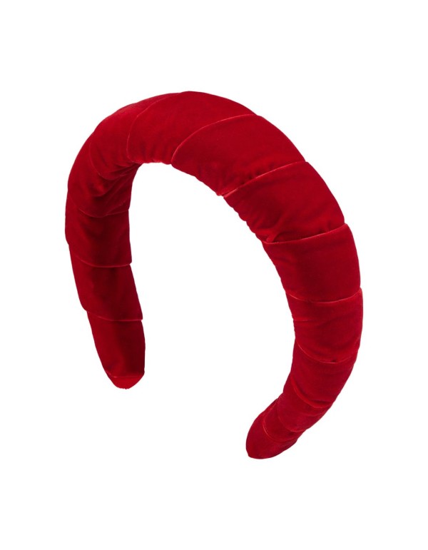 Red party headband with interlaced velvet
