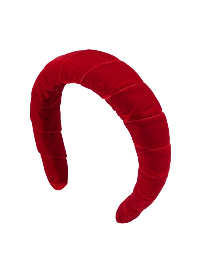 Diadema de fiesta roja con terciopelo entrelazado
