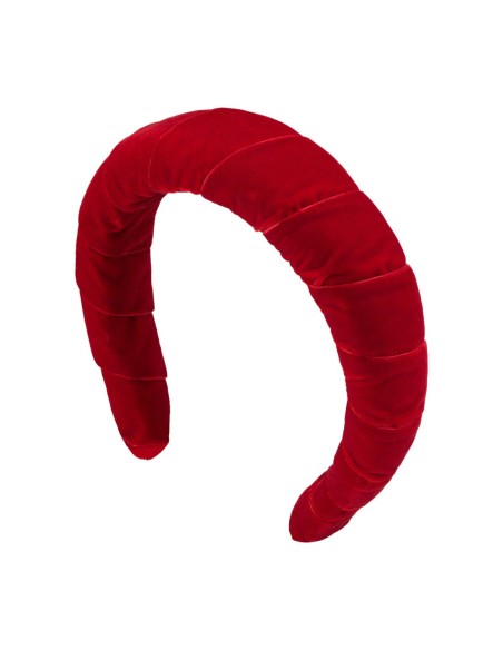 Red party headband with interlaced velvet