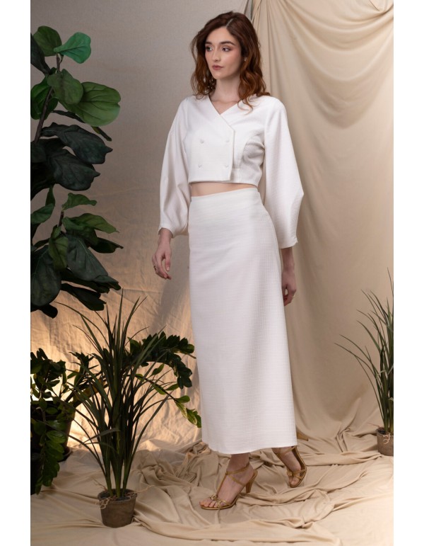 Raw evasé midi party skirt 2