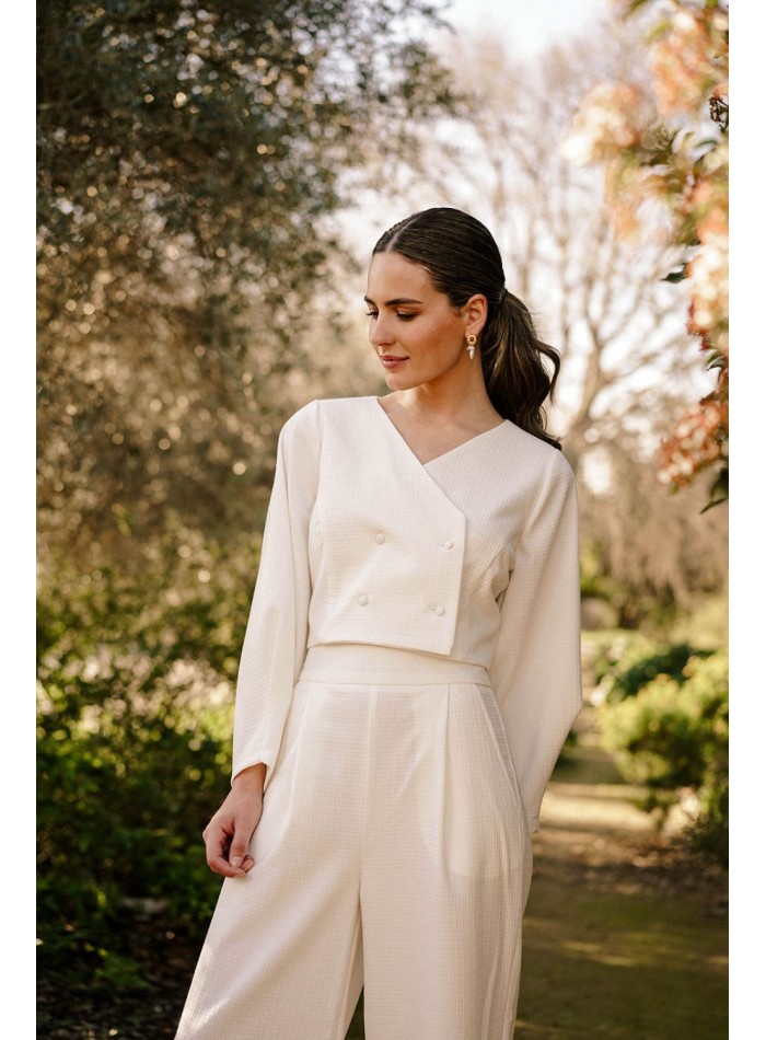 Veste courte à double boutonnage avec boutons...