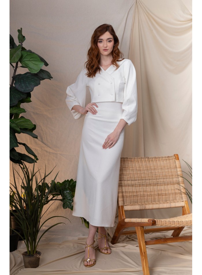 Veste courte à double boutonnage avec boutons...