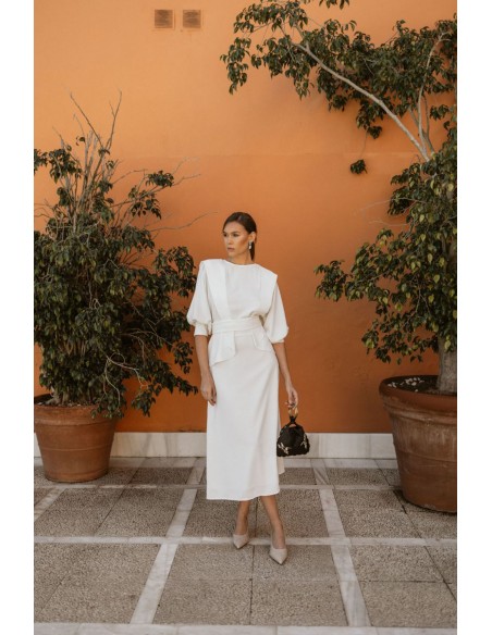 Falda midi evasé cruda para novia civil