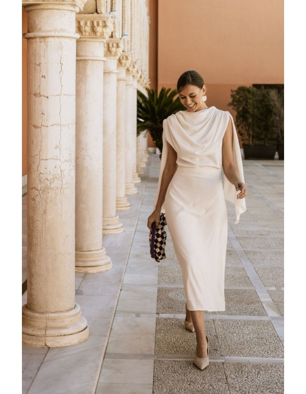 Raw flared midi skirt 2