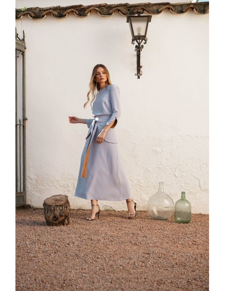 Top de couleur lavande avec manchettes