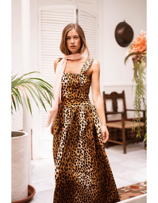 Leopard print wide straps top 2