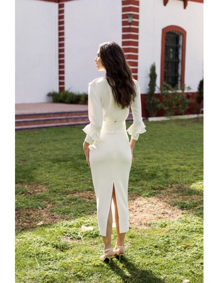 Raw party midi skirt with back slit