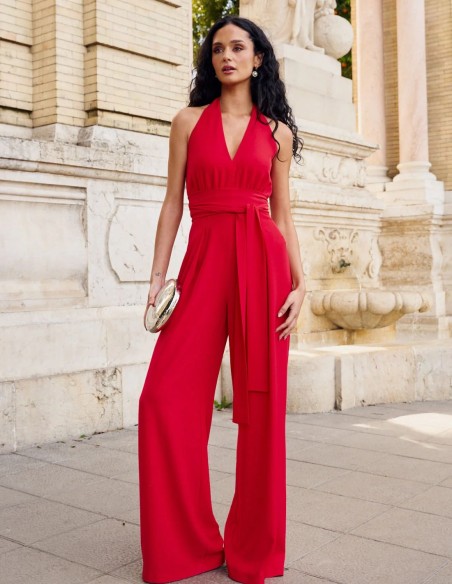 copy of Black elephant foot long jumpsuit with halter neckline