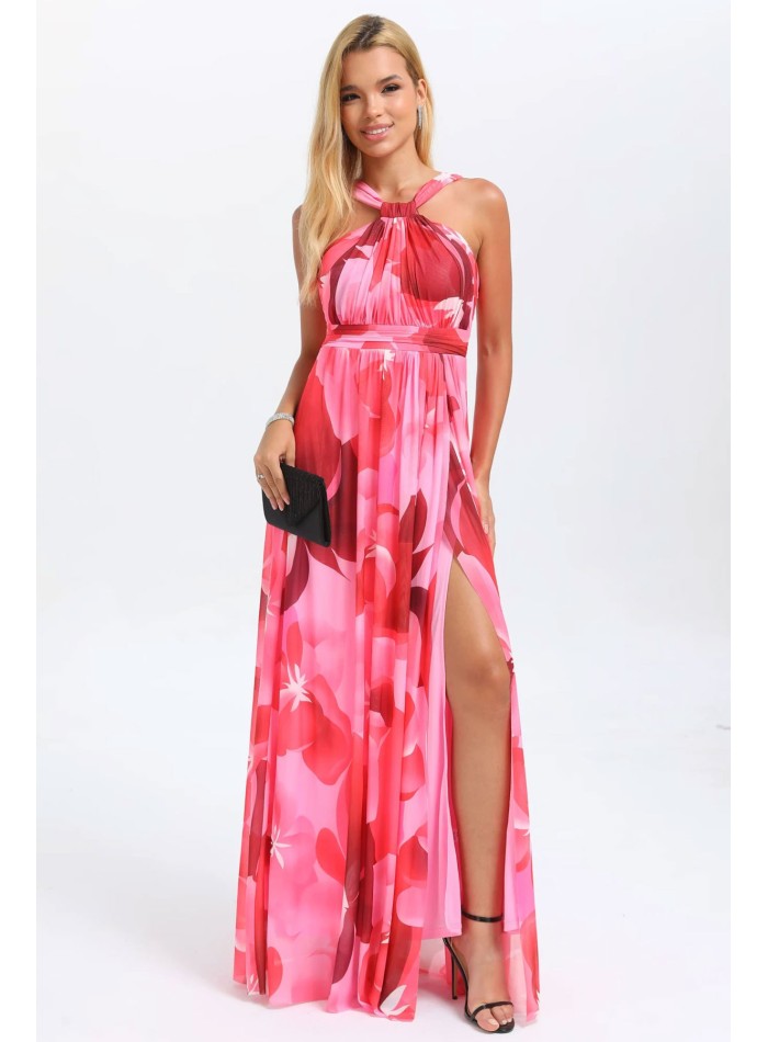 Robe de soirée longue avec encolure dos nu en...