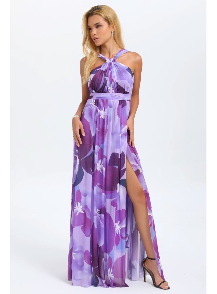 Robe de soirée longue avec encolure dos nu en...