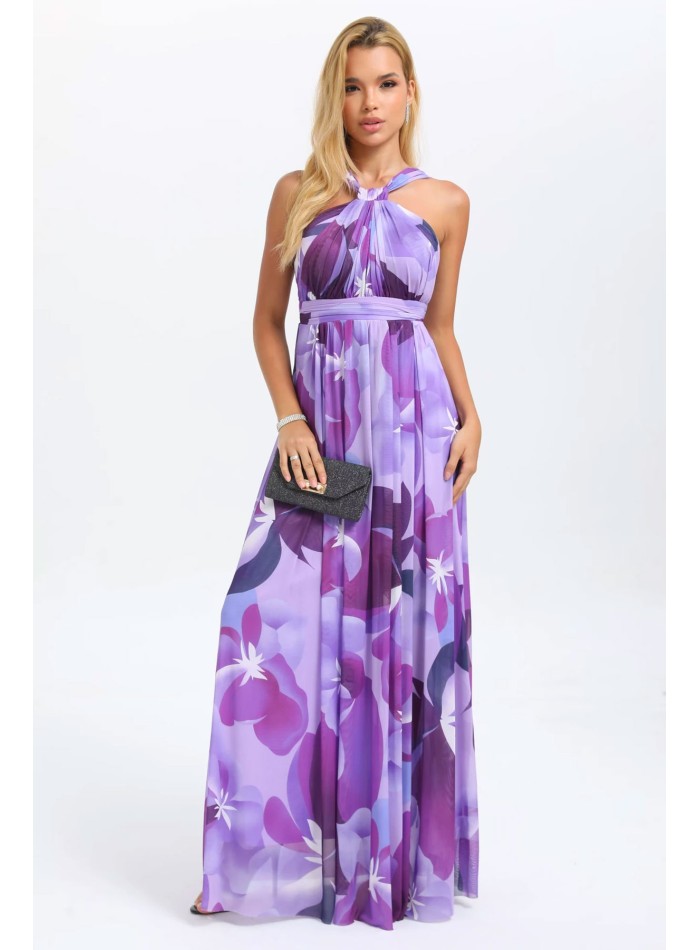 Robe de soirée longue avec encolure dos nu en...