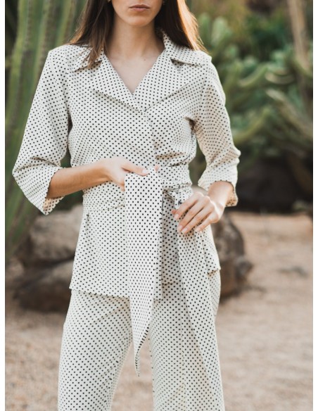 Veste croisée avec imprimé à pois