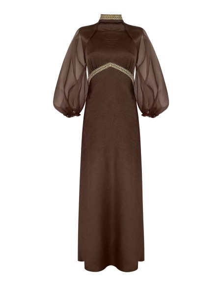 Chocolate brown organza sleeves