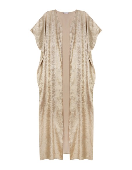 Gold silk long party caftan