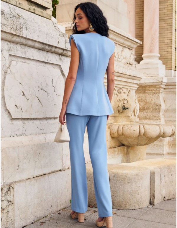 Pantalón de corte boocut de tiro alto de crepé 2