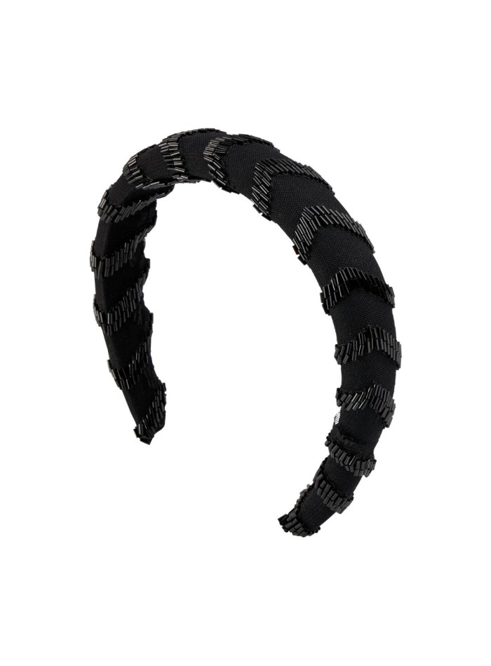 Diadema de fiesta con pedrería color negro