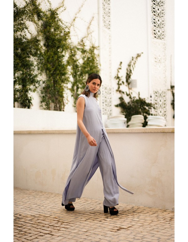 Pantalon long droit lavande avec poches 2