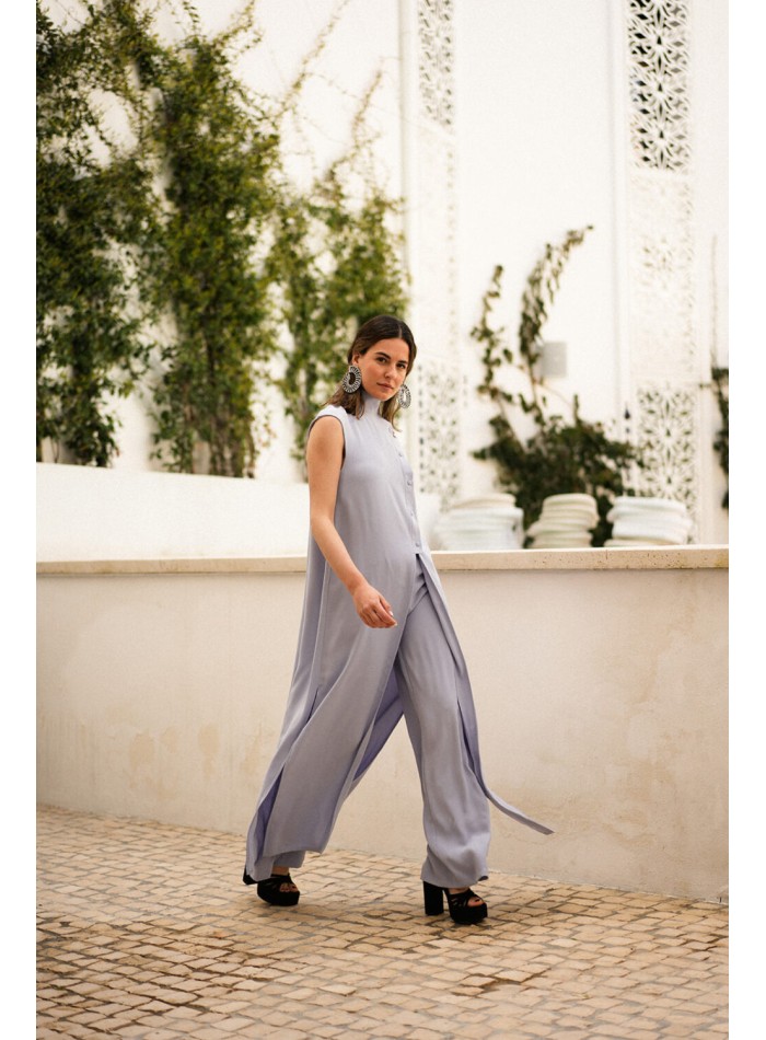 Pantalon long droit lavande avec poches