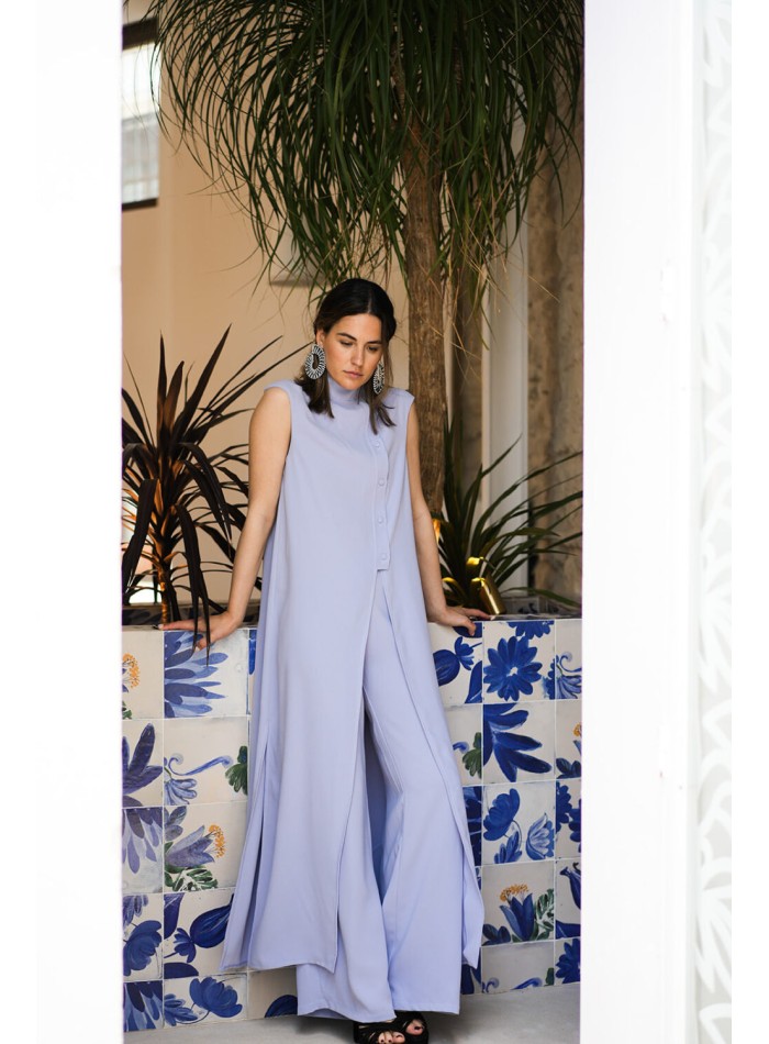 Pantalon long droit lavande avec poches