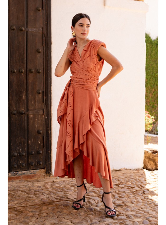 Tenue d'invité en lin avec laçage