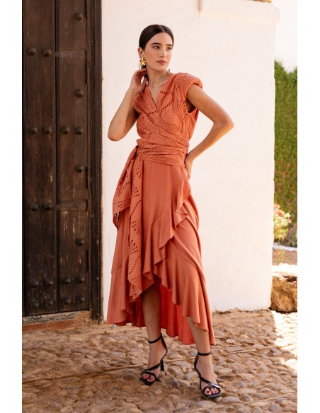 Tenue d'invité en lin avec laçage