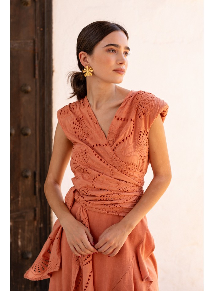 Tenue d'invité en lin avec laçage