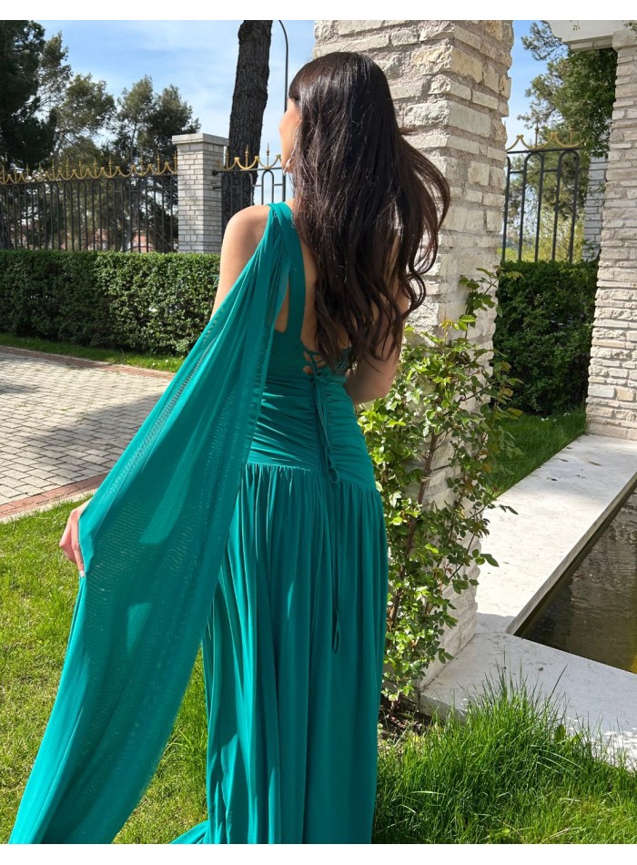 Robe longue d'invitée de mariage avec corsage...