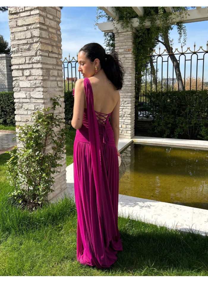 Robe longue d'invitée de mariage avec corsage...