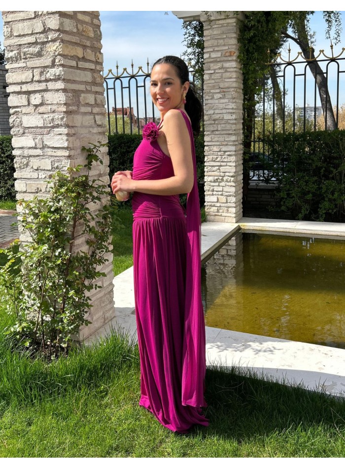 Robe longue d'invitée de mariage avec corsage...