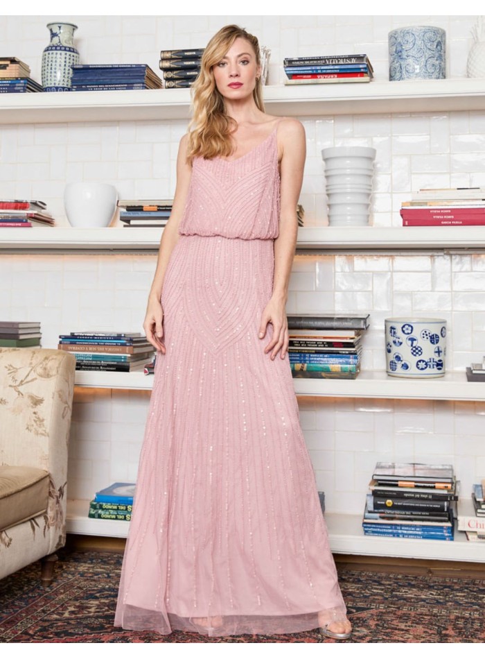 Long party dress with rhinestones and back...